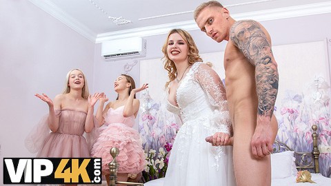 BRIDE4K. Lucky mec obtient une surprise de mariage de sa mariée : quatuor avec ses amis